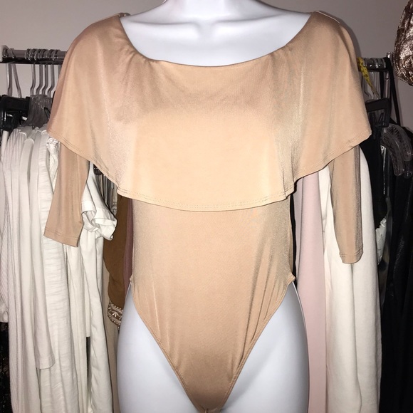 Nude Ruffle Bodysuit - Picture 2 of 2